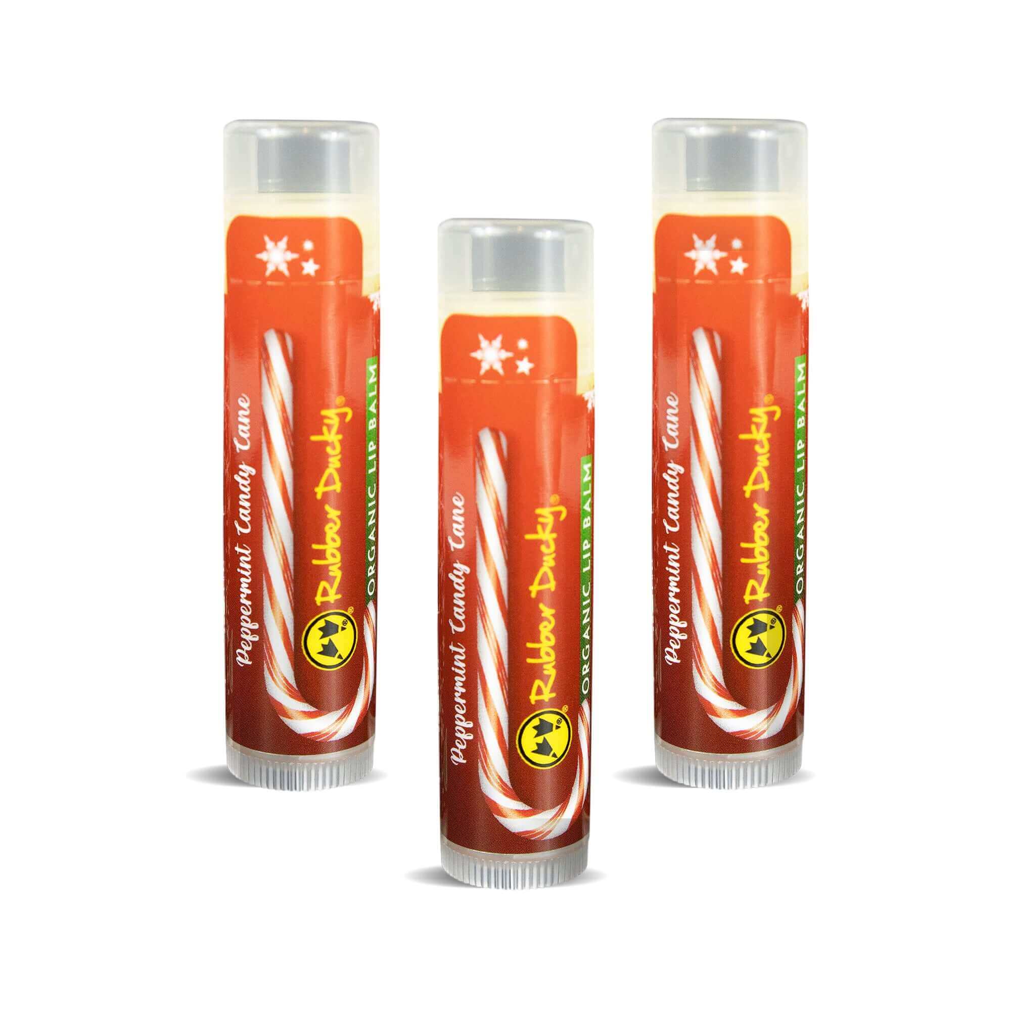 Organic Peppermint Candy Cane Lip Balm Rubber Ducky